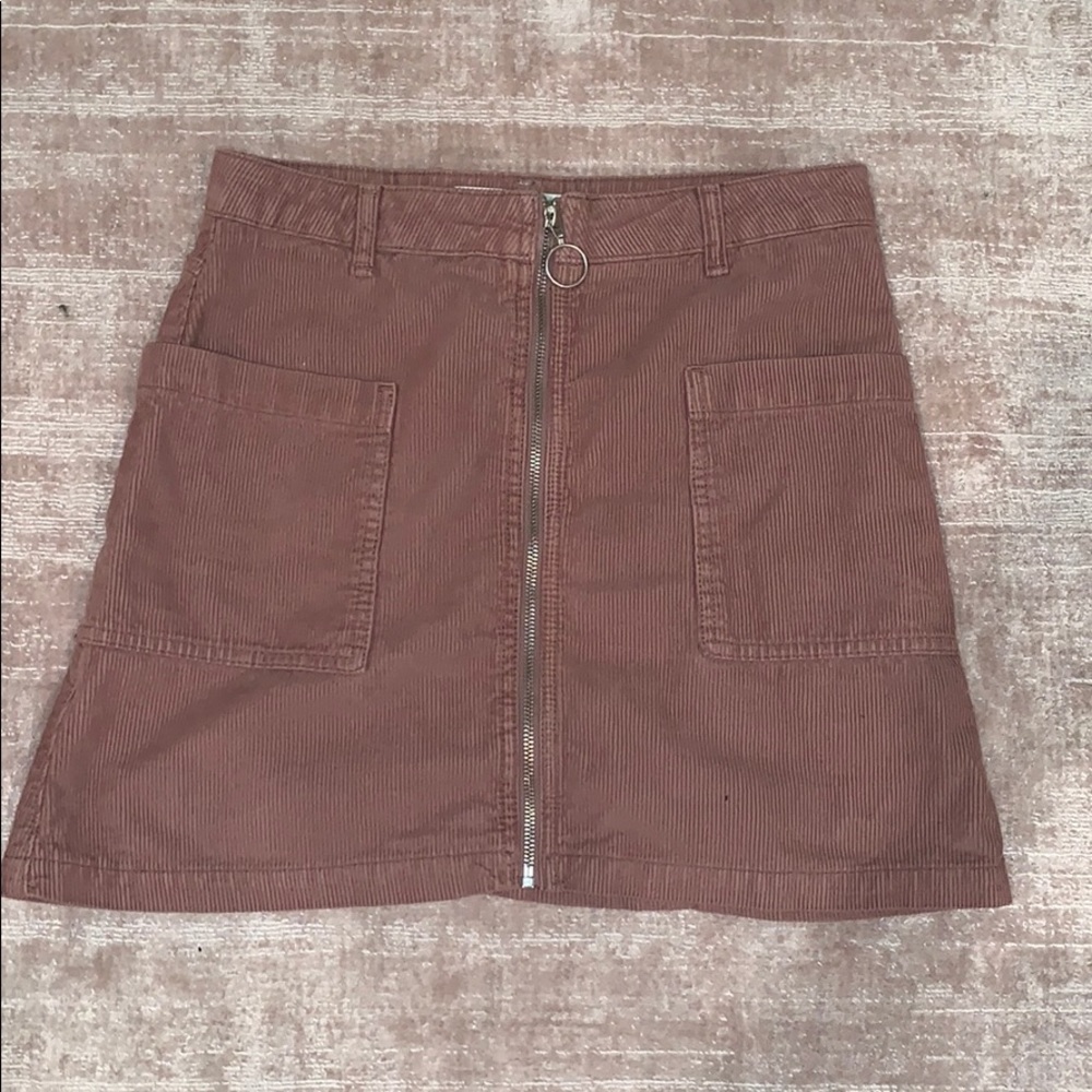 Pink corduroy mini skirt